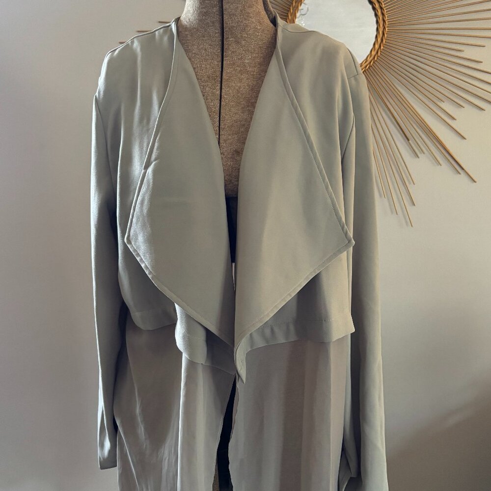 Khaki Green Half Sheer Cardigan